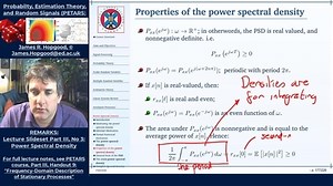 Topic 69: Definition and Properties of the Power-Spectral Density (PETARS, Chapter 9)