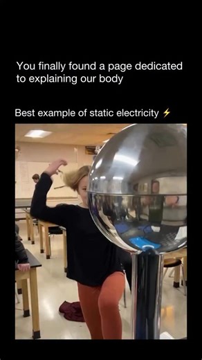 Physics Uncovered on Instagram: "Static electricity is a buildup of electric charge on the surface of an object. It happens when two things rub together and transfer electrons, leaving one object with extra electrons (negative charge) and the other with fewer (positive charge). Since opposite charges attract, the charged object can stick to or pull on other objects — like when a balloon rubbed on your hair makes your hair stand up or cling to the balloon. You really notice static electricity whe