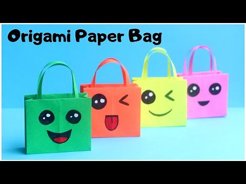 Origami Paper Bag | How To Make Paper Bags with Handles | Small Gift Bags | Kraft Bags