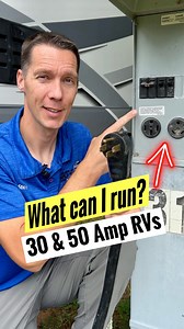 30 vs 50 Amp RVs - How Many Appliances? How many appliances can you run inside your RV at the same time? It depends on how many watts each appliance draws. Let’s do the math and see how many watts you have to work with. 30 amp RVs (30 amps x 120 volts = 3,600 watts) 50 amp RVs (2 lines x 50 amps x 120 volts = 12,000 watts) 15/20 Amp Outlets Most houses have 15 amp outlets and campgrounds usually have 20 amp outlets. Houses (15 amp x 120 volts = 1,800 watts) Campgrounds (20 amp x 120 volts = 2,20
