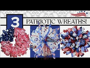 ⭐ EASY PATRIOTIC DECO MESH WREATH TUTORIALS FOR BEGINNERS! ⭐