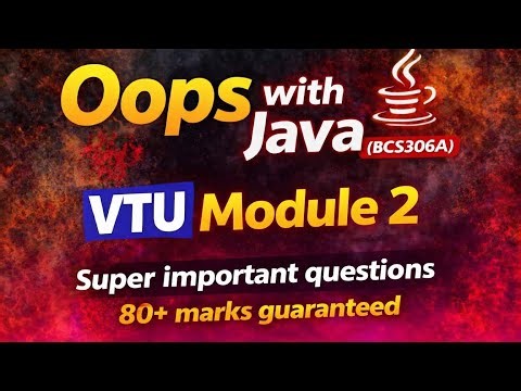 Object oriented programming in java BCS306A VTU Super important questions