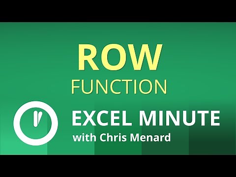 Excel ROW Function | Excel One Minute Quick Reference