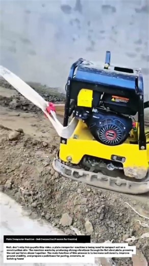 Plate Compactor Machine – Soil Compaction Process for Construction Work.