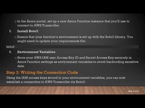 Connecting AWS Transcribe from Azure Functions using Python