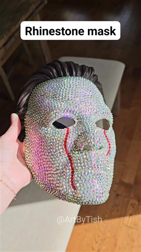 2.8K views · 56 reactions | Rhinestone mask #rhinestones | Art by Tish | Facebook