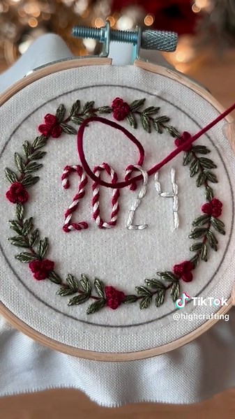 Beginner-Friendly Holiday Embroidery Wreath Kit