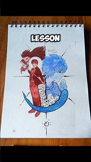 Death Note Fanart | Light Yagami vs L | Watercolor + Ink Drawing