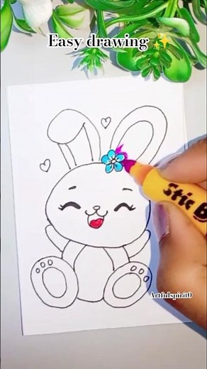 Cute Rabbit Drawing ✏️ Easy Pencil Sketch | Beginner Friendly Art Tutorial 🐇 #shorts #foryou #yt