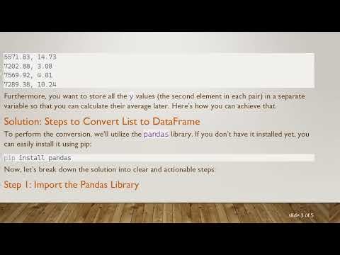Convert Horizontal List of Data Points to Vertical DataFrame
