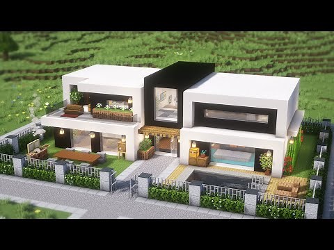 Minecraft: How To Build a Modern House Tutorial(#30) | 마인크래프트 건축, 모던하우스, 인테리어