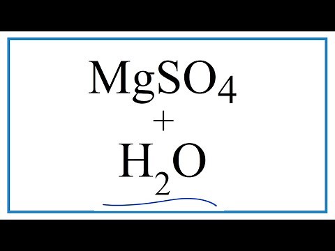 Equation for MgSO4 + H2O (Magnesium sulfate + Water)