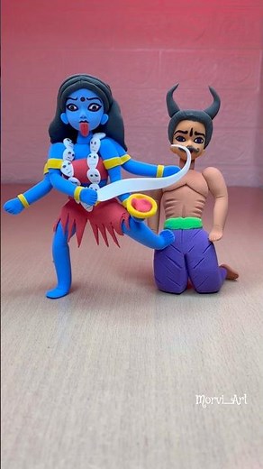 Diy Maa Kali 🌺 Rakshas 👹 Vadh Sculpture making process 🥰 Aigiri Nandini 💐 #shortsfeed #youtube