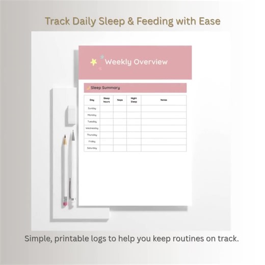 Baby Sleep Tracker Printable | Feeding, Milestone & Sleep Log (PDF) - Etsy