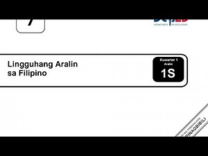 Lesson Exemplar in Filipino with Worksheet:Q1W1