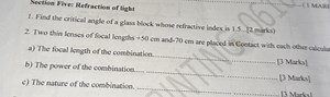 Refraction of LightFind the critical angle of a glass block w... | Filo