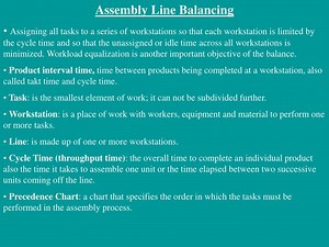 PPT - Assembly Line Balancing PowerPoint Presentation, free download - ID:5367744