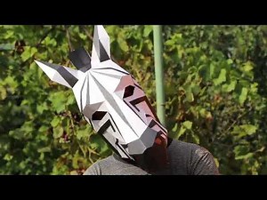 Zebra Mask Paper Craft , Beautiful Zebra with stripes, DIY Template
