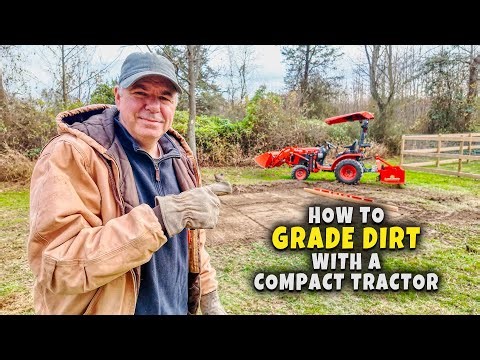 Prepping for a Garden Shed - How to grade dirt with the Kubota B2601 - MCG Video #312