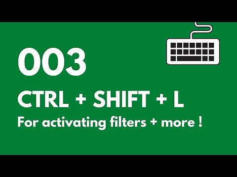 003 Excel Keyboard Shortcuts: CTRL + SHIFT + L