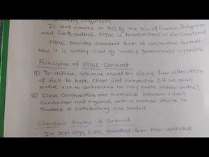 Introduction to FIDIC condition of contract