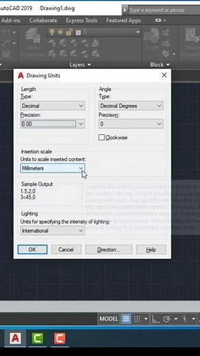 How to set units (units) in AutoCAD in less than a minute