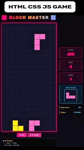 I Made. Block Game Using HTML CSS and JavaScript