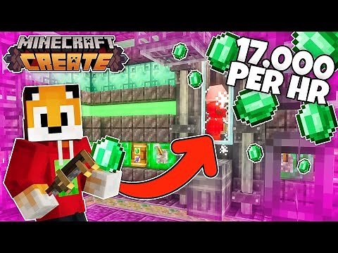 I built an EPIC EMERALD FARM in Minecraft Create Mod