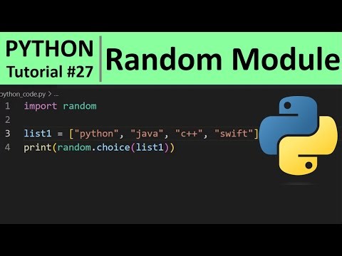 Python Tutorial #27 - Random Module in Python Programming for Beginners