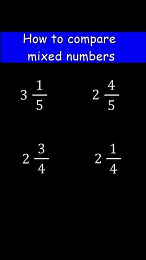 How to compare mixed numbers | Prealgebra #shorts