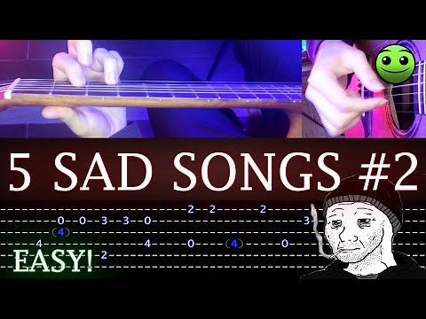 5 EASY Sad Songs | Guitar Tutorial [TABS] Fingerstyle
