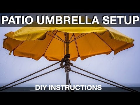 Setting up a new patio umbrella
