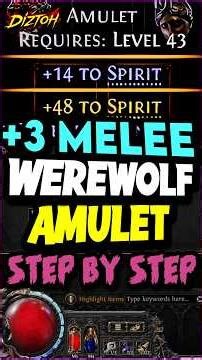 +3 Werewolf Amulet Craft | Step-by-Step | PoE 2 #pathofexile2 #crafting #shorts