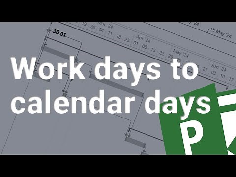 Microsoft Project - Change work days to calendar days - tutorial