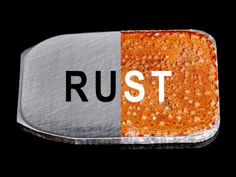 Time lapse - Rust forming on an iron plate