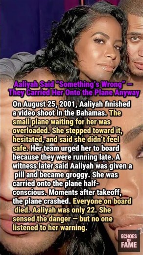 Aaliyah Said “Something’s Wrong” — They Carried Her Onto the Plane Anyway