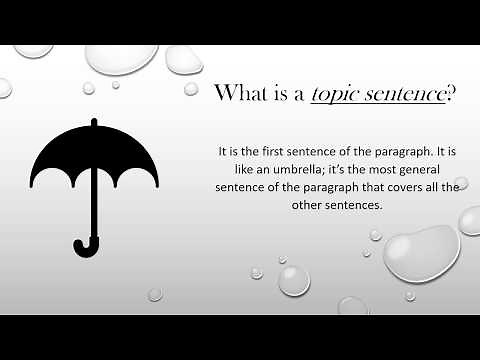How to Write an Academic Paragraph (Part 1: Topic Sentence)