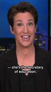 Maddow on Trump’s education secy. fumbling 'AI' pronunciation