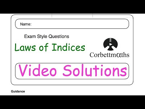 Laws of Indices Answers - Corbettmaths