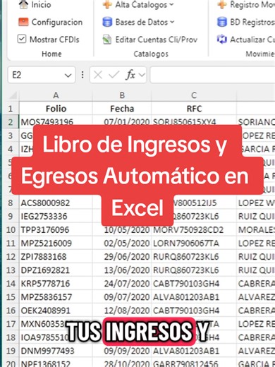 Libro de Ingresos y Egresos Automático en Excel #ingresosegresos #cfdi #formulasexcel #exceltips #exceltricks