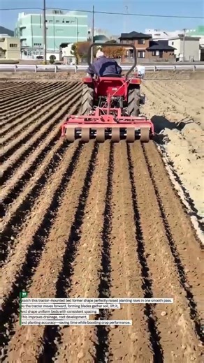 Tractor Bed Former Creates Perfect Planting Rows Fast #AgriMachinery #USAFarming #SoilPrep