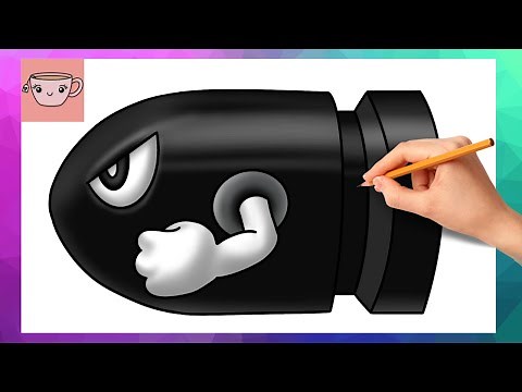 How To Draw Bullet Bill from Super Mario | Cute Easy Drawing Tutorial