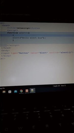 alert function javascript #coding #javascript #shorts #trending