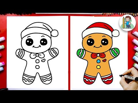 How to Draw a Gingerbread Man - Christmas | Step by Step Easy Tutorial