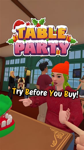 [Try Table Party Before You Buy] 🎉 Table Party’s free 30-minute trial is now open! Explore the cozy lobby, check out real tabletop-style games, and feel how everything comes alive in VR. 🕹️ Jump in solo or bring someone along — test, play, and see what makes Table Party special. ✨ Give it a try. Once you start, you’ll understand the hype. [ Table Party on Meta ] https://www.meta.com/experi.../table-party/5605318496232756/ [ Join our Discord ] https://discord.com/invite/49fPZ5Fwm4 #Christmas #t