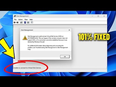 Unable to connect to Virtual Disk Service Error When Open Disk Management in Windows 11/10/8/7 - Fix