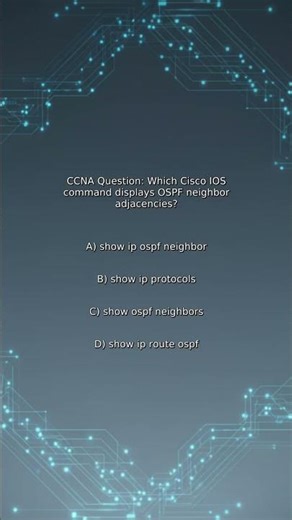 CCNA Quiz: Which Cisco IOS command displays OSPF neighbor adjacencies?
