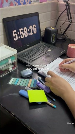 STUDY VLOG ♡ *no break 6 hours of study* #studyshorts #studysession #desksetup #studysetup #shorts
