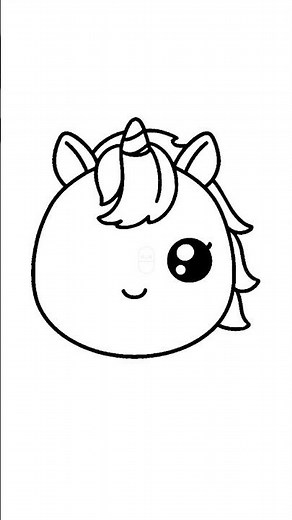 How to Draw a Cute Unicorn Face 🦄