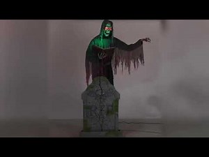 7 Ft. Animated Soul Stealer Reaper Tombstone Halloween Prop Decoration